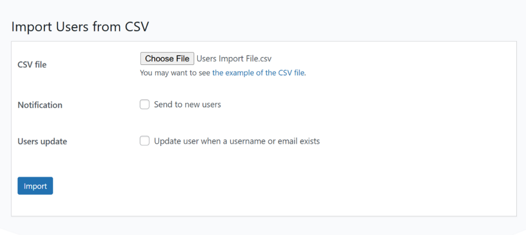 Import Users from CSV